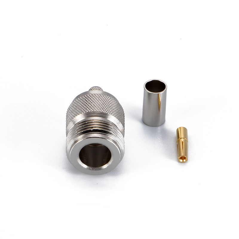 N FEMALE connector CRIMP size for RG58／ 3D-FB ／ LSR195／ LSR200