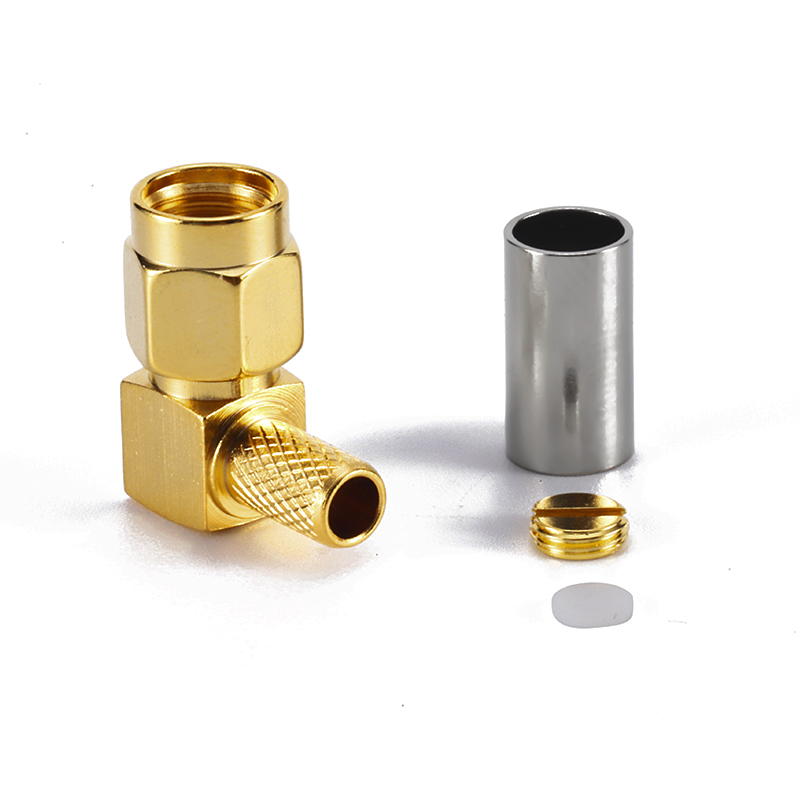 SMA RA connector CRIMP size for coaxial cable   RG58 ／LMR195／ LMR200／ 3D-FB
