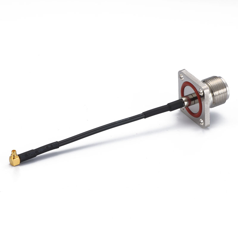 coaxial cable assembly with MMCX MALE RA TO N FEMALE connector PANEL 4HOLE