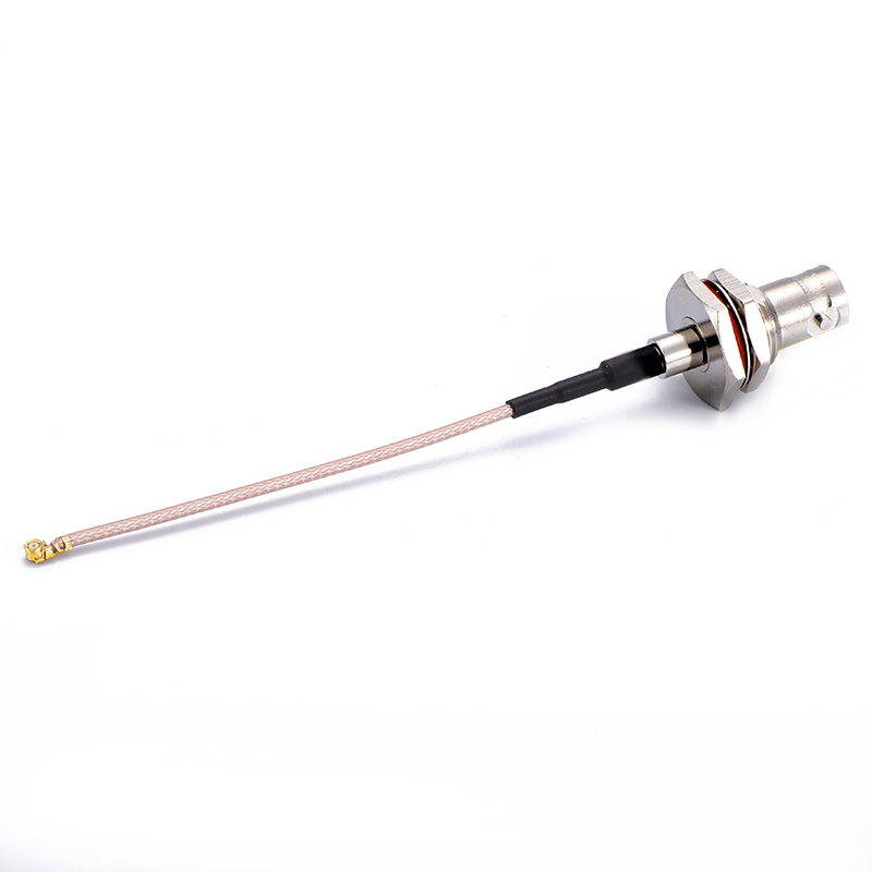 RG1.13／ RG1.37 coaxial cable assembly with IPEX FEMALE TO BNC FEMALE BULKHEAD connector