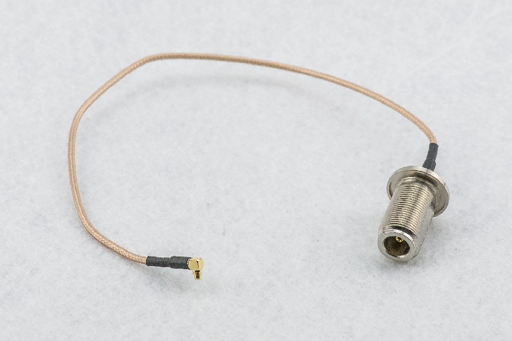 RG316 coaxial cable assembly with MMCX  RA MALE TO  N  FEMALE BULKHEAD connector